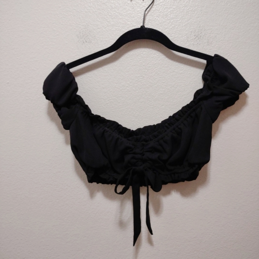 Tiger Mist Black Off the Shoulder Bralette Top XS